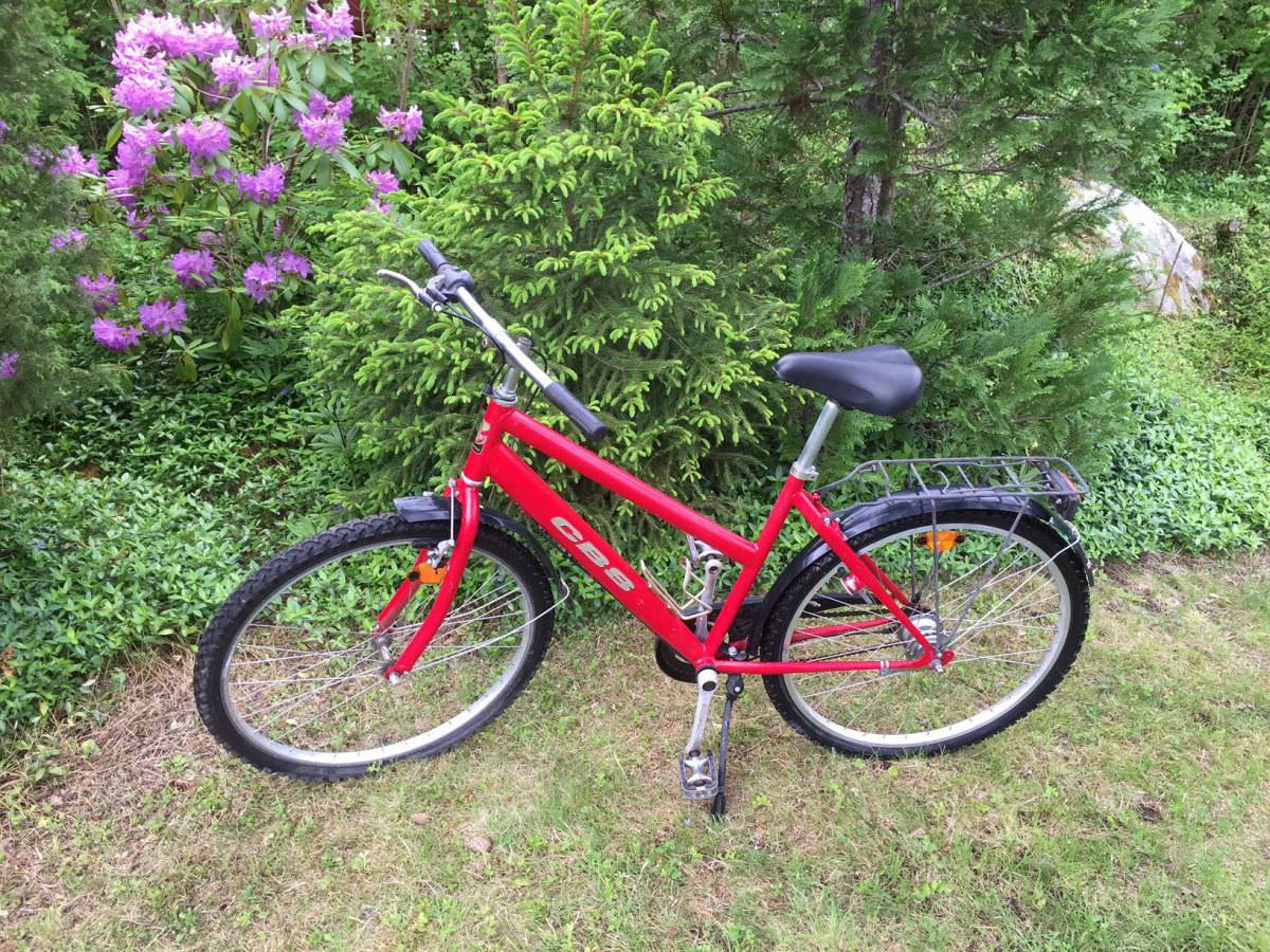 Röd fin cykel 26 tum, 7 växlar